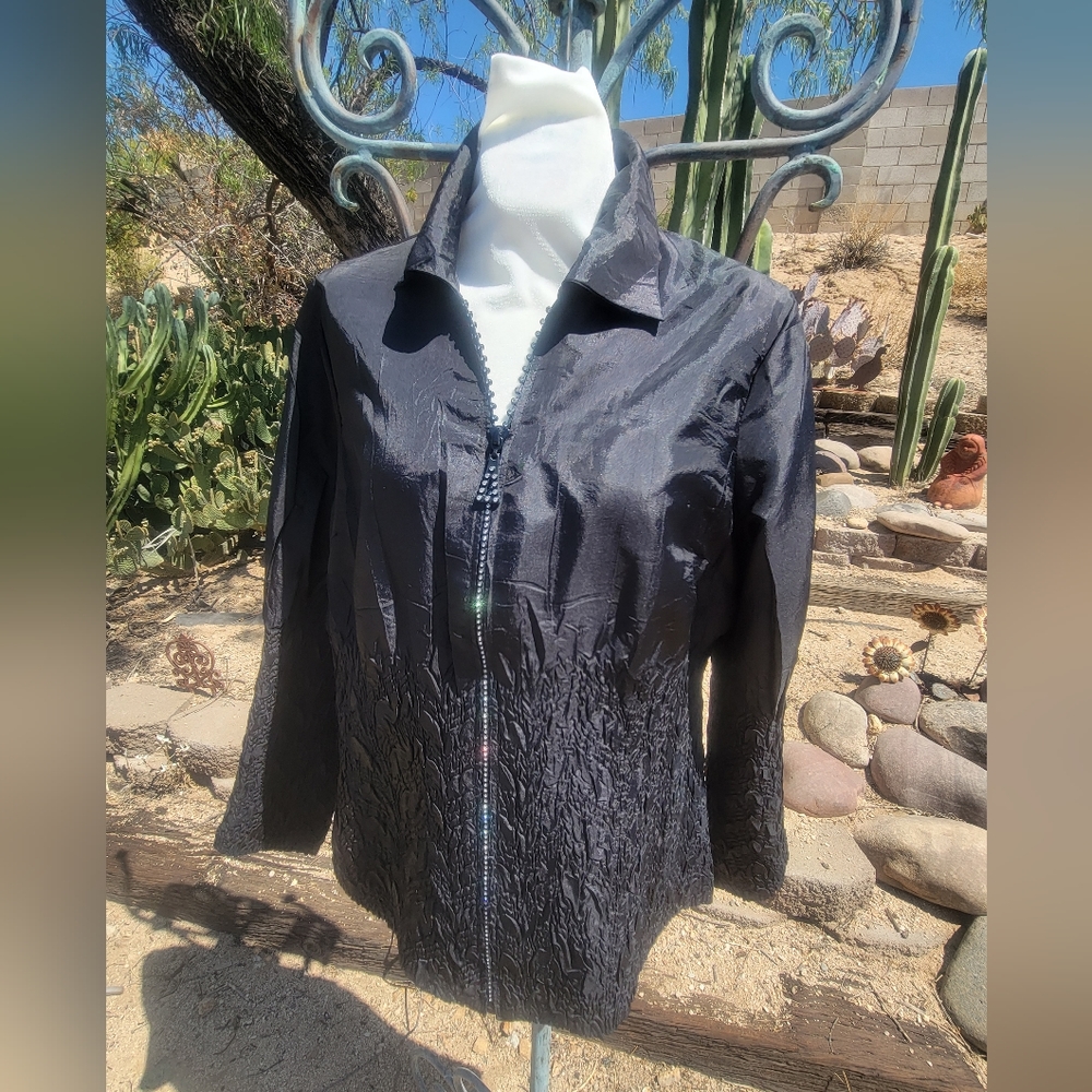 90's Jerry T Crepe Embellished Jacket